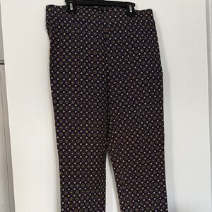 Chic Navy Pants with Gold Pattern